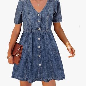 Denim Blue Button-Down Dress